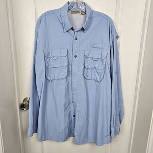 Rugged Earth Outfitters Powder Blue Fishing Shirt L Utility Outdoor